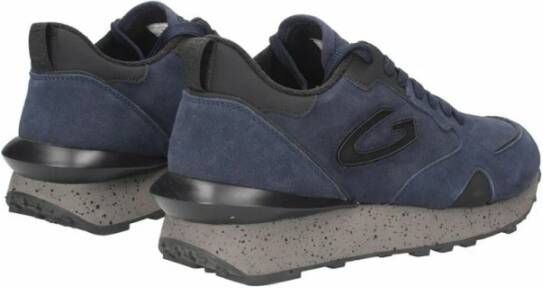 Alberto Guardiani Blauwe Leren Sneakers voor Mannen Blue Heren