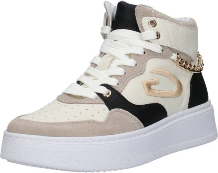 Alberto Guardiani Hoge Top Bicolor Leren Sneakers Multicolor Dames