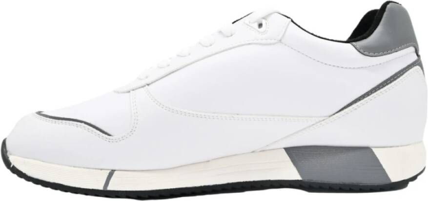 Alberto Guardiani Lage Man Leren Sneakers Wit Grijs White Heren