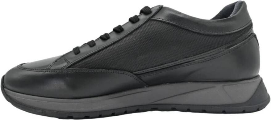 Alberto Guardiani Lage Zwarte Leren Sneakers Black Heren