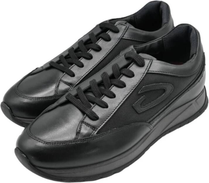 Alberto Guardiani Lage Zwarte Leren Sneakers Black Heren