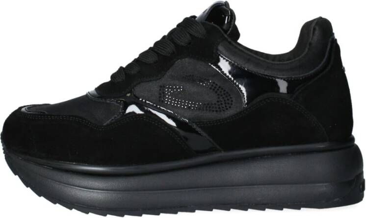 Alberto Guardiani Leren en stoffen sneakers Black Dames