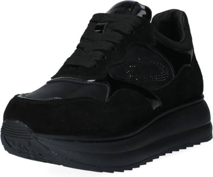 Alberto Guardiani Leren en stoffen sneakers Black Dames