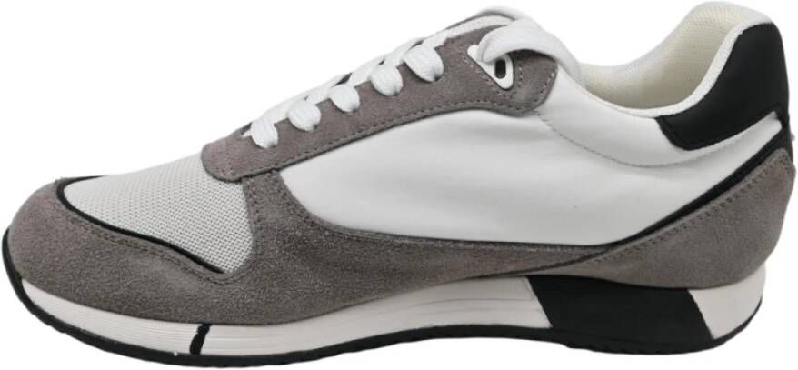 Alberto Guardiani Sneakers Fresno Suede Nylon Taupe White Multicolor Heren