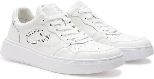 Alberto Guardiani Witte Leren Sneakers voor Mannen White Heren