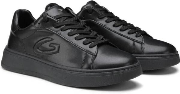 Alberto Guardiani Zwarte Leren Sneakers New Era Black Heren