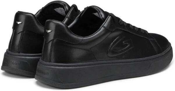 Alberto Guardiani Zwarte Leren Sneakers New Era Black Heren