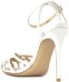 Aldo Castagna Witte Satijnen Miami Hoge Hak Sandalen White Dames - Thumbnail 4