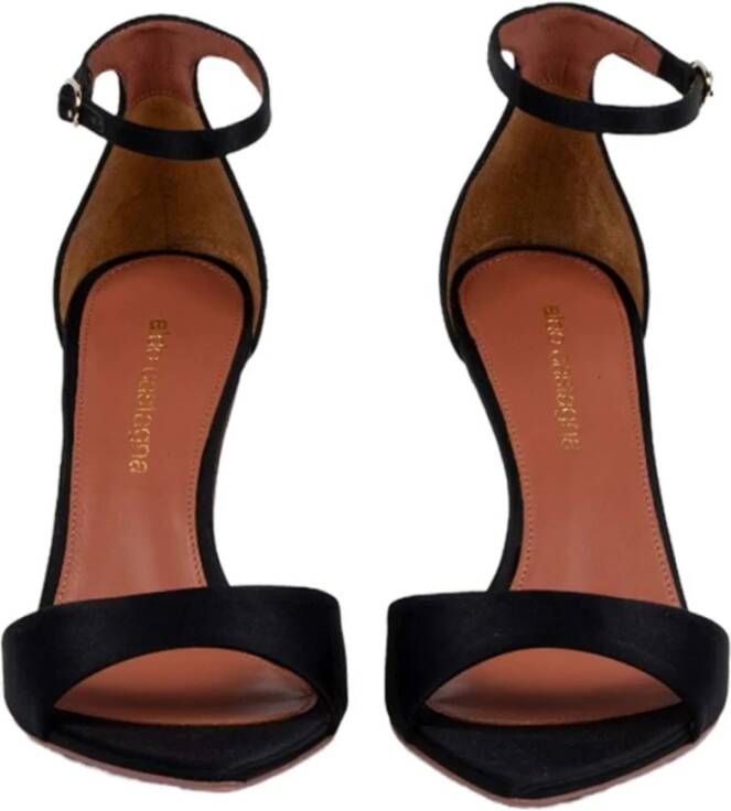 Aldo Castagna Zwarte Satijnen Enkelband Sandalen Black Dames