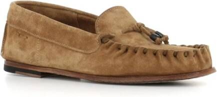 Alexander Hotto Beige Suède Mocassin met Strikdetail Beige Dames