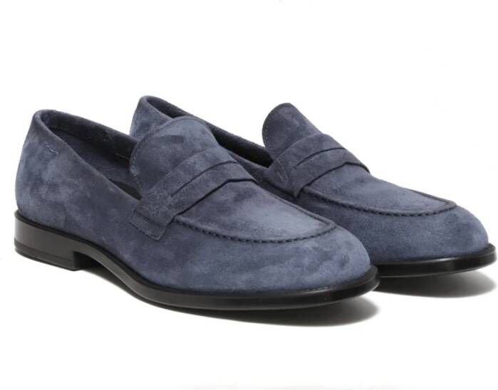 Alexander Hotto Blauwe Suède Loafer Schoenen Blue Heren