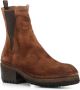 Alexander Hotto Bruine Chelsea Platte Schoenen Suède Brown Dames - Thumbnail 3