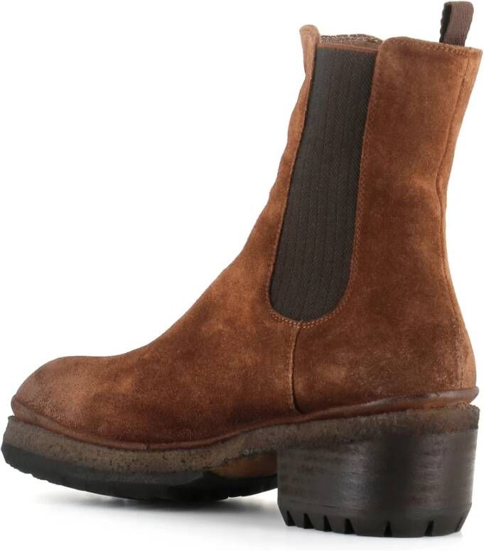 Alexander Hotto Bruine Chelsea Platte Schoenen Suède Brown Dames