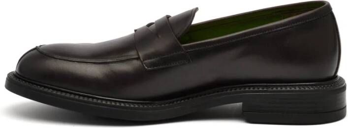 Alexander Hotto Bruine leren loafers met memory foam Brown Heren