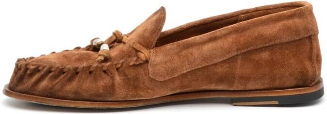 Alexander Hotto Bruine Suède Loafer Leren Zool Brown Dames