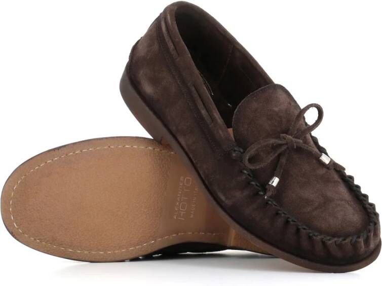 Alexander Hotto Donkerbruine Suède Mocassin Sandalen Brown Heren