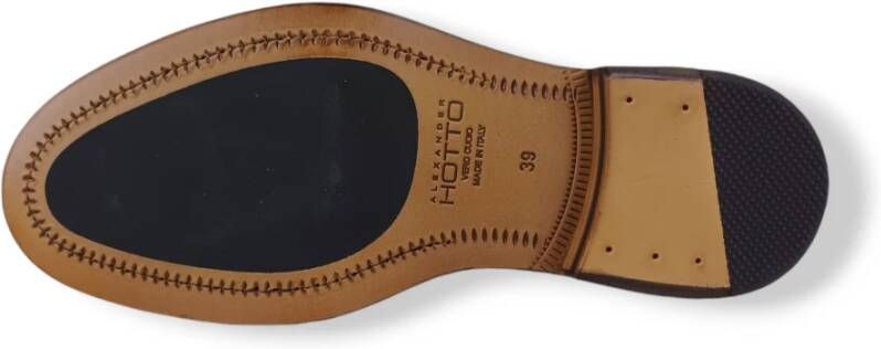 Alexander Hotto Klassieke Leren Loafer Schoenen Brown Dames