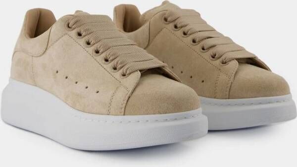 alexander mcqueen Beige Leren Oversized Sneakers Beige Dames