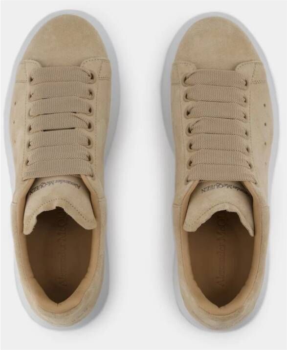 alexander mcqueen Beige Leren Oversized Sneakers Beige Dames