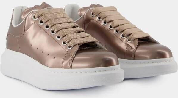 alexander mcqueen Beige Leren Oversized Sneakers Beige Dames