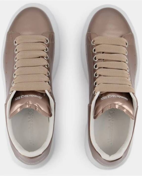 alexander mcqueen Beige Leren Oversized Sneakers Beige Dames