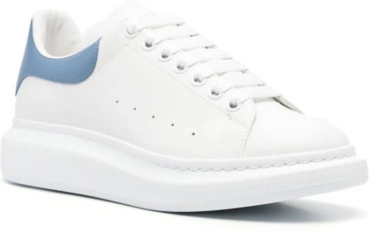 alexander mcqueen Blauwe Panelled Leren Sneakers Blue Heren