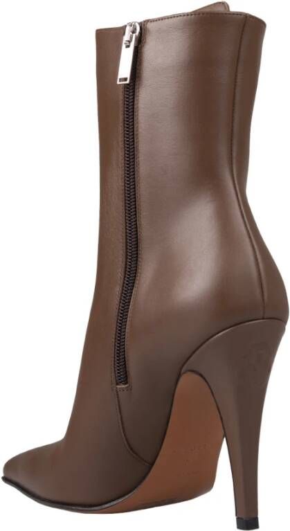 alexander mcqueen Bruine leren enkellaarzen met schedel Brown Dames