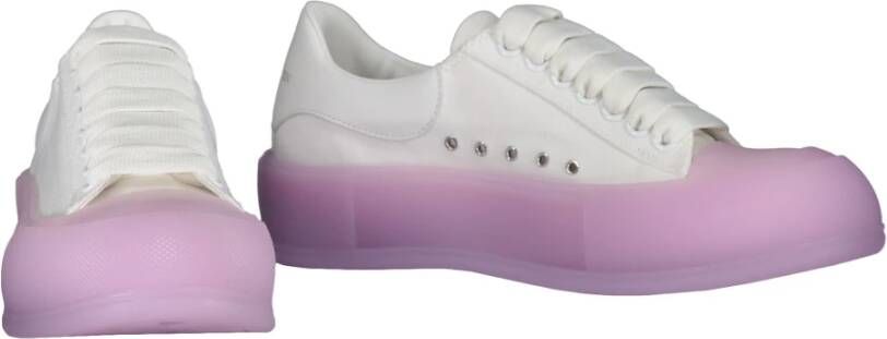 alexander mcqueen Canvas Sneakers met Rubberen Cap-Toe White Dames