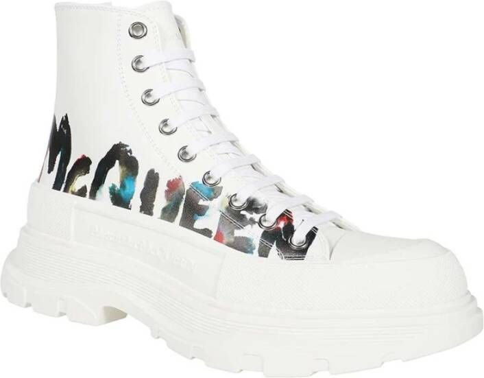 alexander mcqueen Canvas Sneakers met Rubberen Zool White Heren