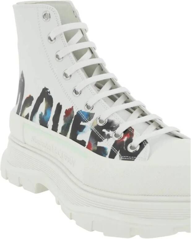 alexander mcqueen Canvas Sneakers met Rubberen Zool White Heren