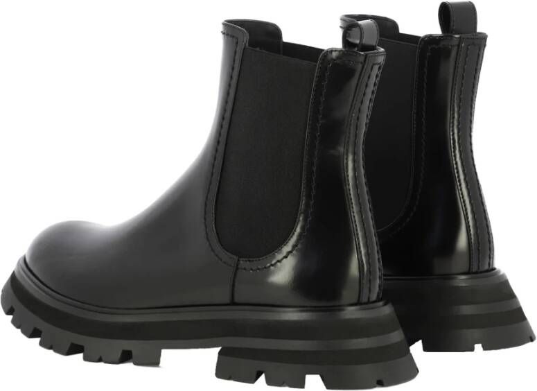 alexander mcqueen Chelsea Boots in geborsteld leer Black Dames