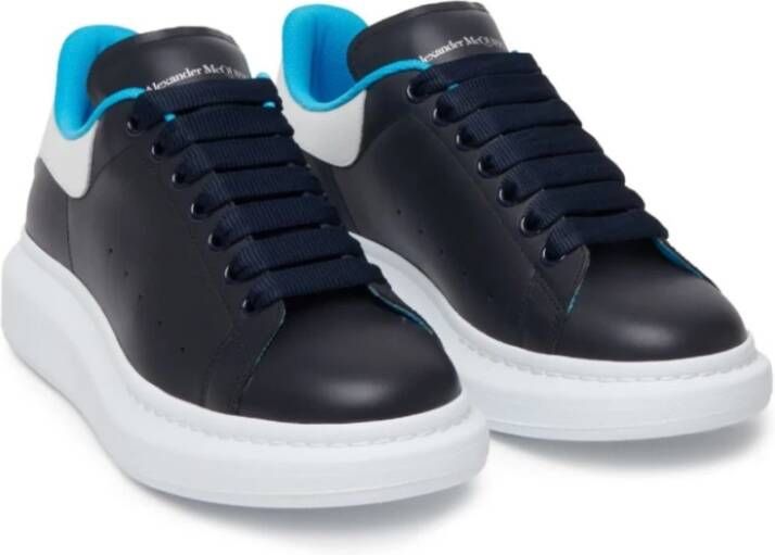 alexander mcqueen Blauwe Sneakers met Logo Hiel Blue Heren