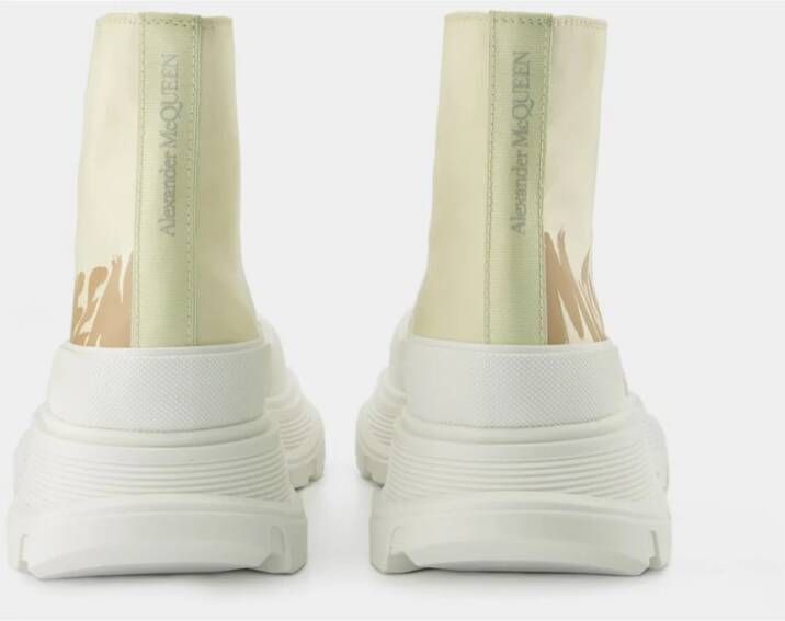 alexander mcqueen Chunky Sole High-Top Sneakers Zwart Wit Beige Dames