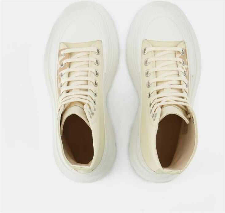 alexander mcqueen Chunky Sole High-Top Sneakers Zwart Wit Beige Dames