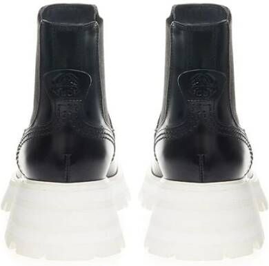 alexander mcqueen Elegante Leren Laarzen in tijdloos zwart Black Dames