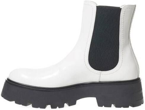 alexander mcqueen Elegante Monochrome Leren Laarzen White Dames