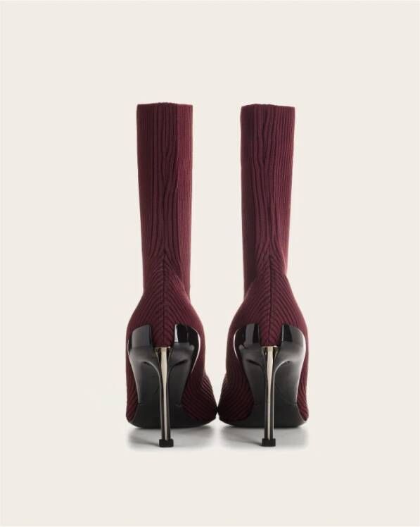 alexander mcqueen Elegante Zwarte Slash Enkellaars Red Dames