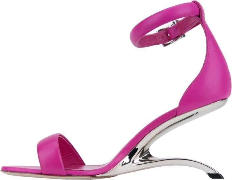 alexander mcqueen Gesp Leren Sandalen Pink Dames