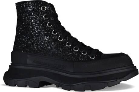 alexander mcqueen Glitter Effect Hoge Sneakers Black Dames