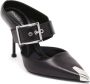 Alexander mcqueen Zwarte leren Hardware sabot Black Dames - Thumbnail 5