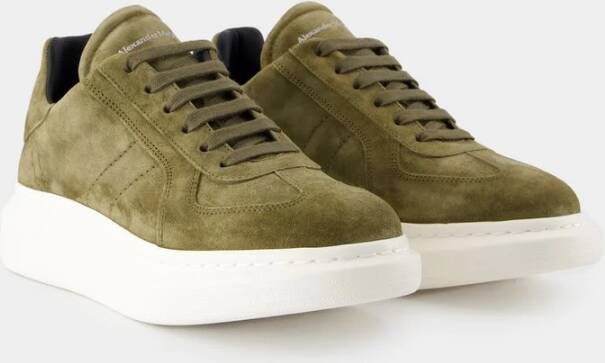 alexander mcqueen Khaki Leren Oversize Sneakers Green Heren