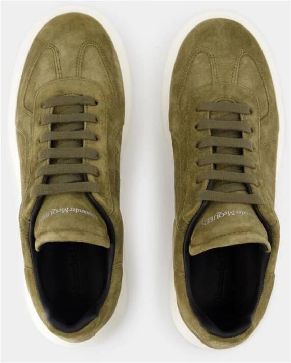 alexander mcqueen Khaki Leren Oversize Sneakers Green Heren