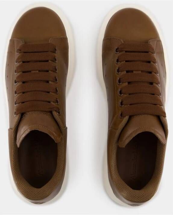 alexander mcqueen Khaki Leren Oversized Sneakers Brown Heren