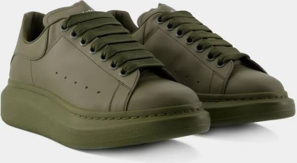 alexander mcqueen Khaki Leren Oversized Sneakers Green Heren