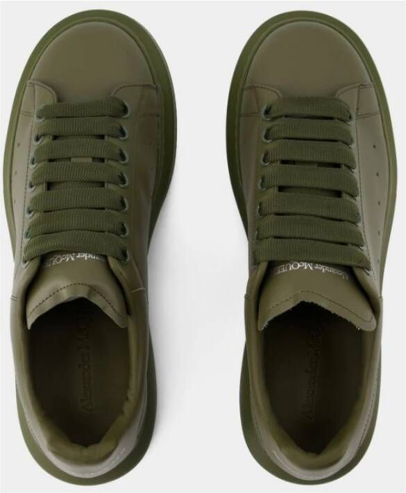 alexander mcqueen Khaki Leren Oversized Sneakers Green Heren