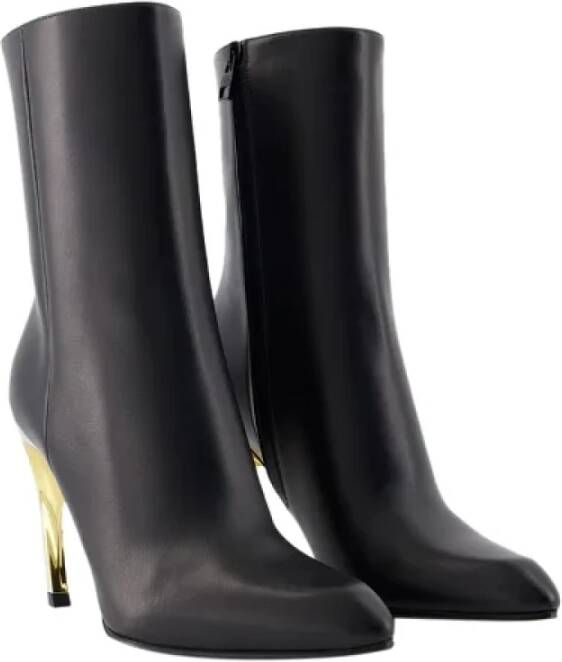 alexander mcqueen Leather boots Black Dames