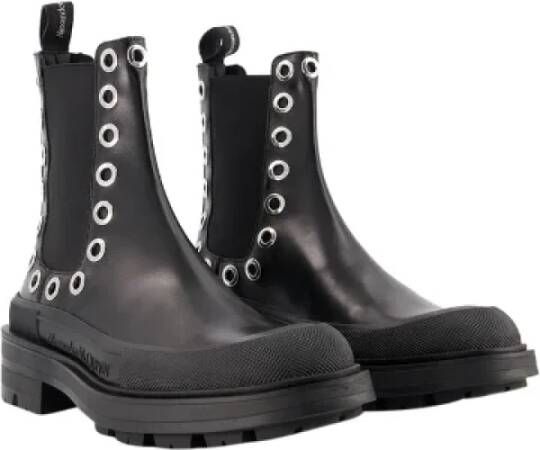 alexander mcqueen Leather boots Black Dames