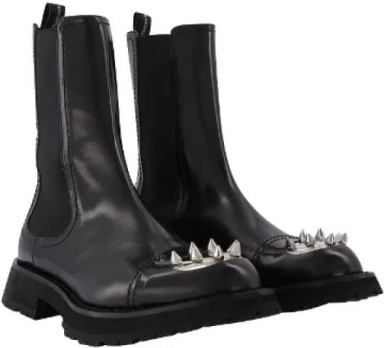 alexander mcqueen Leather boots Black Dames