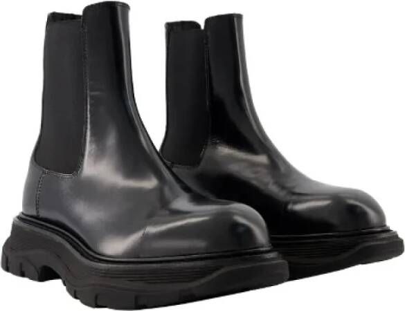 alexander mcqueen Leather boots Black Dames