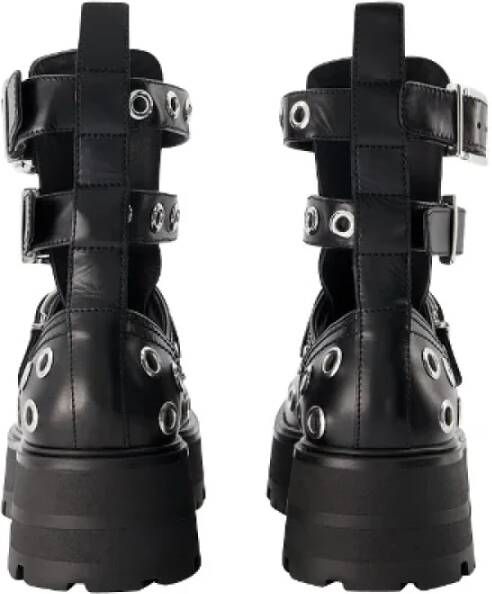 alexander mcqueen Leather boots Black Dames